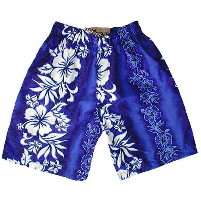 "Conga Line" Boys Swim Trunks with Mesh Liner - 7" Inseam / 18" Outseam (Blue, Charcoal, or Red) *SALE*