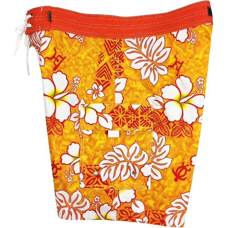 "Tribal Council" Mens Board Shorts - 19.5" Outseam / 7" Inseam (Orange)