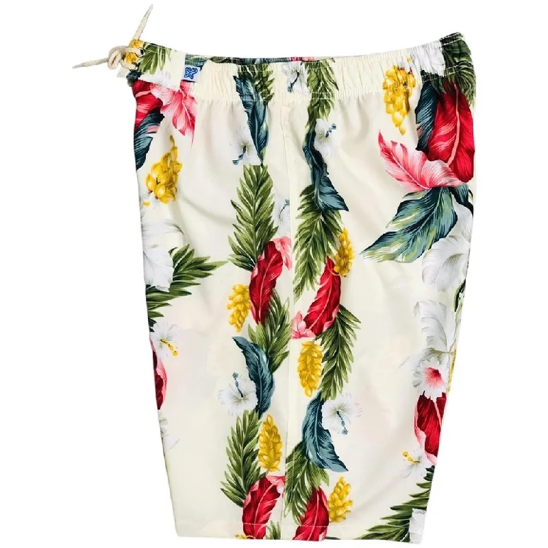 Dynamic Fashion "Stranded" (Natural) Elastic Waist Board Shorts. Regular Rise or High Waist. Women's CUSTOM