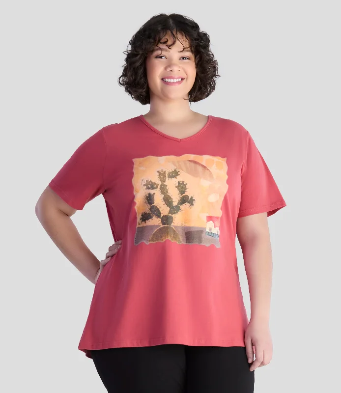 Comfortable Series Designer Graphic V-Neck Top Sedona
