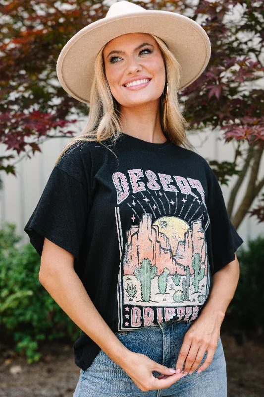 Drifting Into The Desert Black Graphic Tee