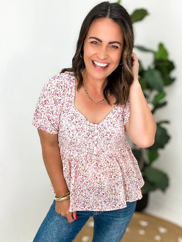Elegant Style Pink Sweetheart Top