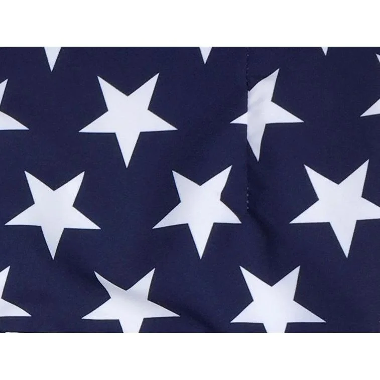 Casual And Versatile Lower Rise NON-Elastic Waist Board Shorts. "Star Struck" (Navy) Womens CUSTOM