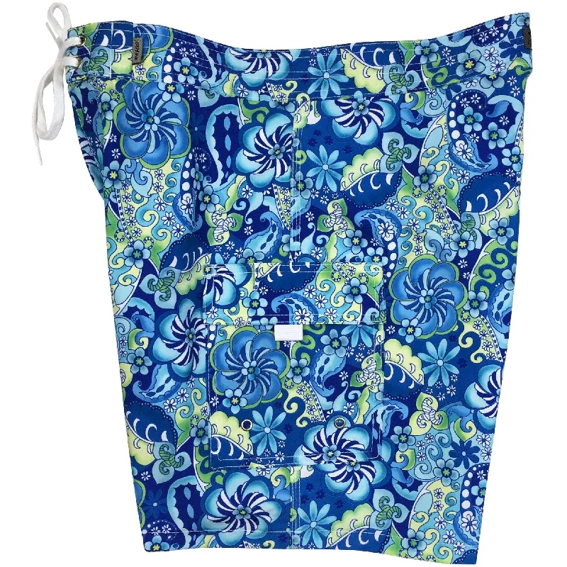 "Lucy in the Sky" Mens Board Shorts - 17.5" Outseam / 5" Inseam (Blue)