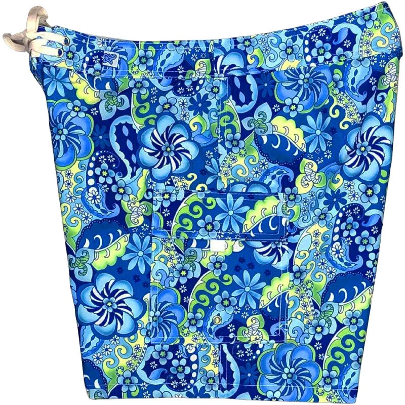 "Lucy in the Sky" Womens Board Shorts - Regular Rise / 7" Inseam (Blue)