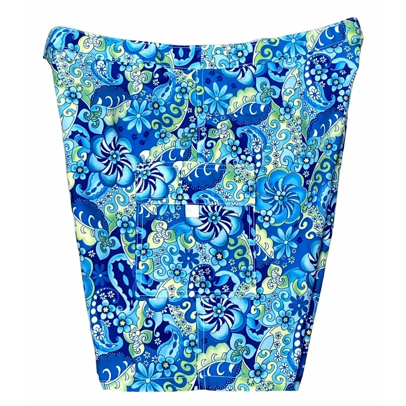 "Lucy in the Sky" (Blue) Womens Board/Swim Shorts - 11"