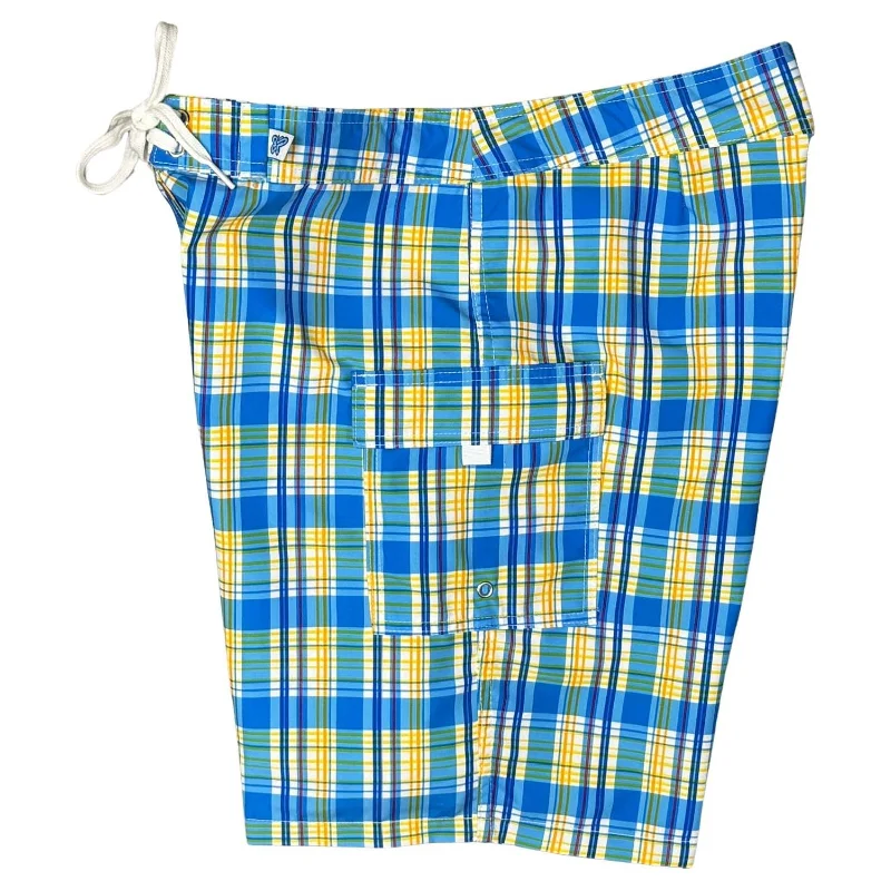 Warm And Comfortable "Nantucket" Womens Board Shorts - Regular Rise / 10.5" Inseam (Blue)
