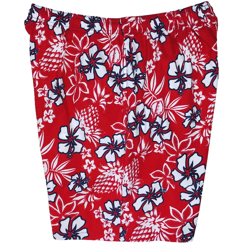 "North Shore" Mens (6.5" Inseam / 19" Outseam) Swim Trunks (Red)