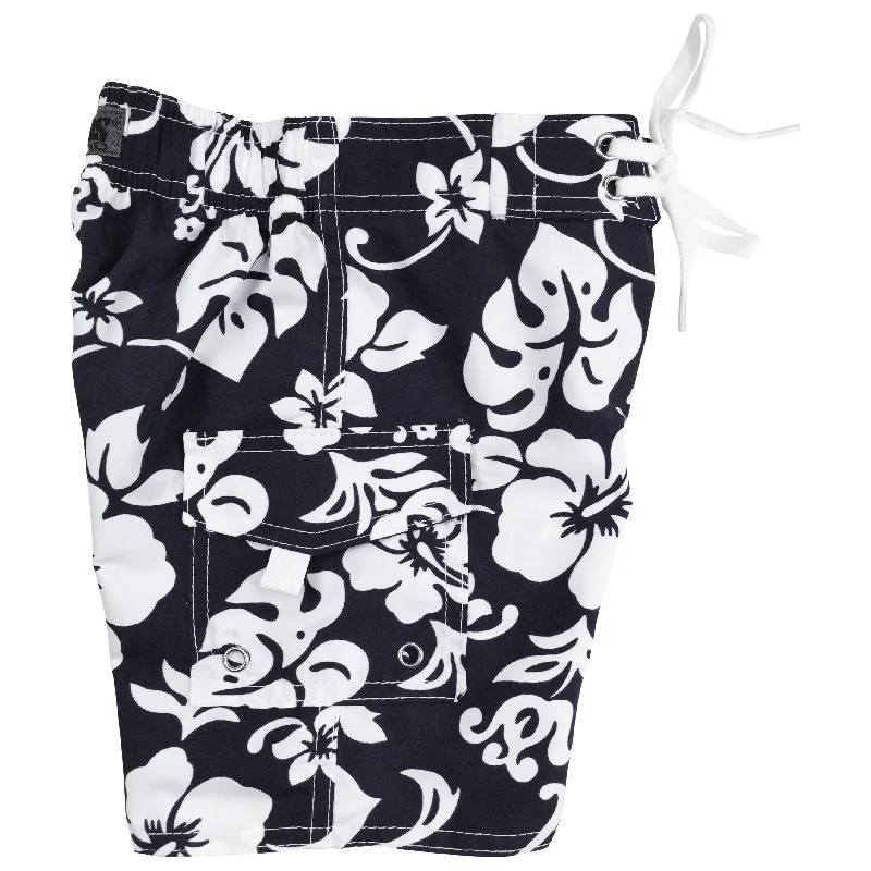 "Pure Hibiscus" (Black) Toddler Board Short