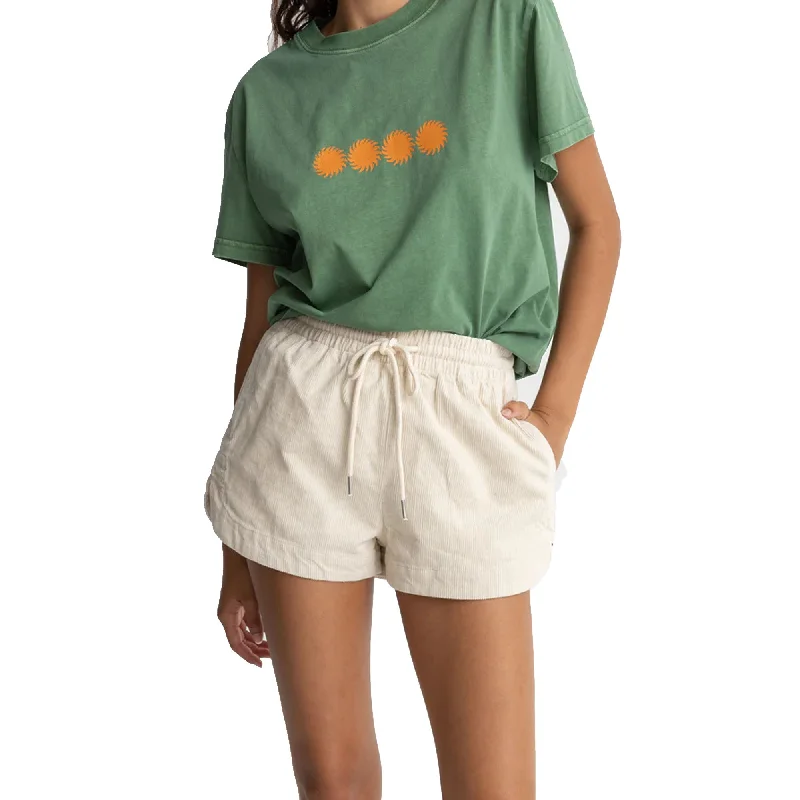 Playful Style Rhythm Mazzy Corduroy Women's Shorts - Sand