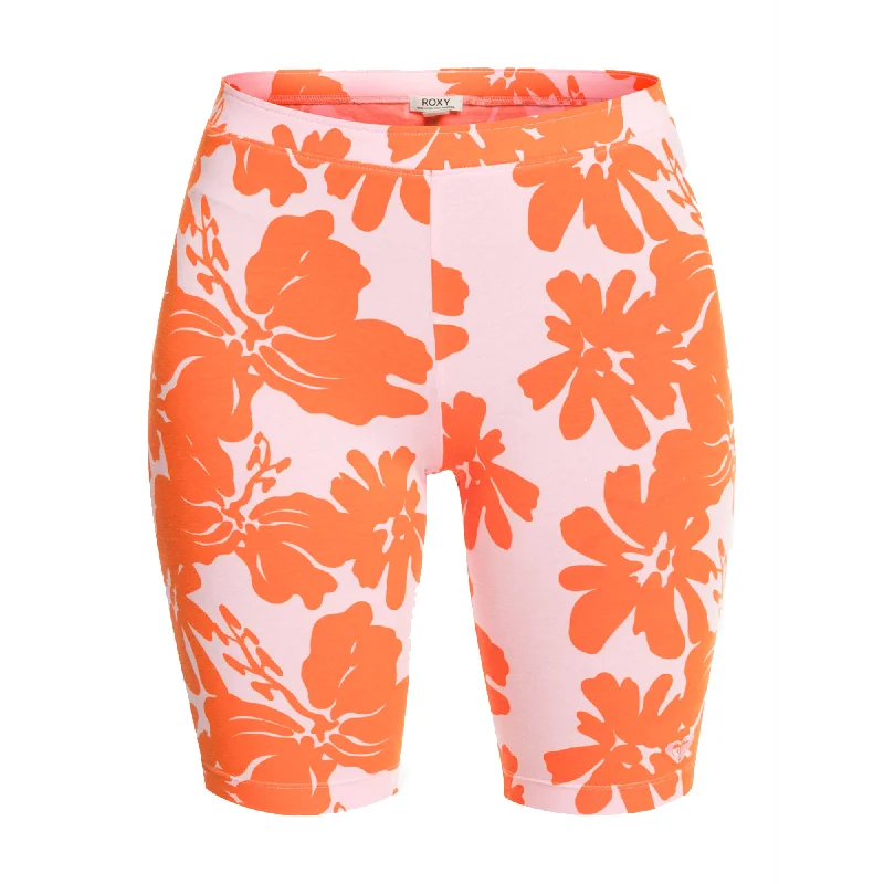 Lazy Style Roxy Surf Kind Kate Women's Biker Shorts - Pink/Orange