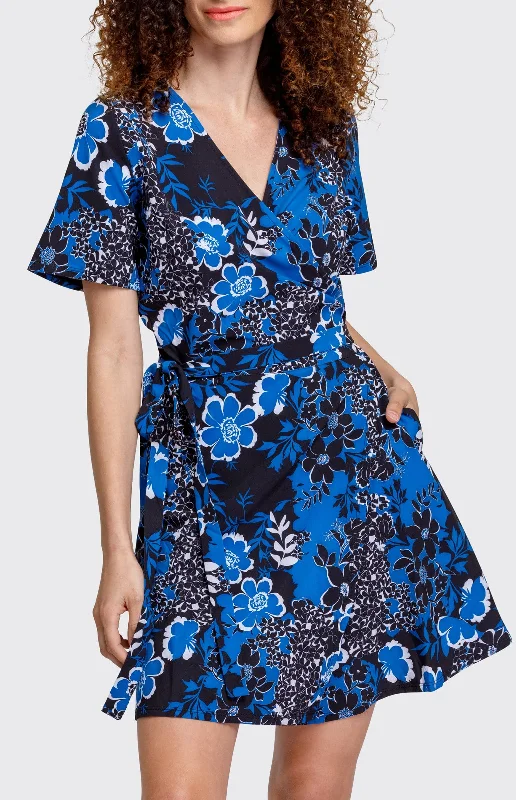 Noble And Elegant Sabine 36" Wrap Dress - Fractals - FINAL SALE