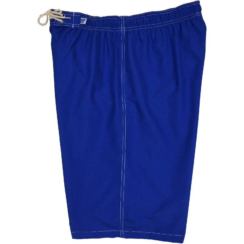 "A Solid Color" Women's Elastic Waist (Swim) Board Shorts. REGULAR Rise + 11" Inseam (Royal)