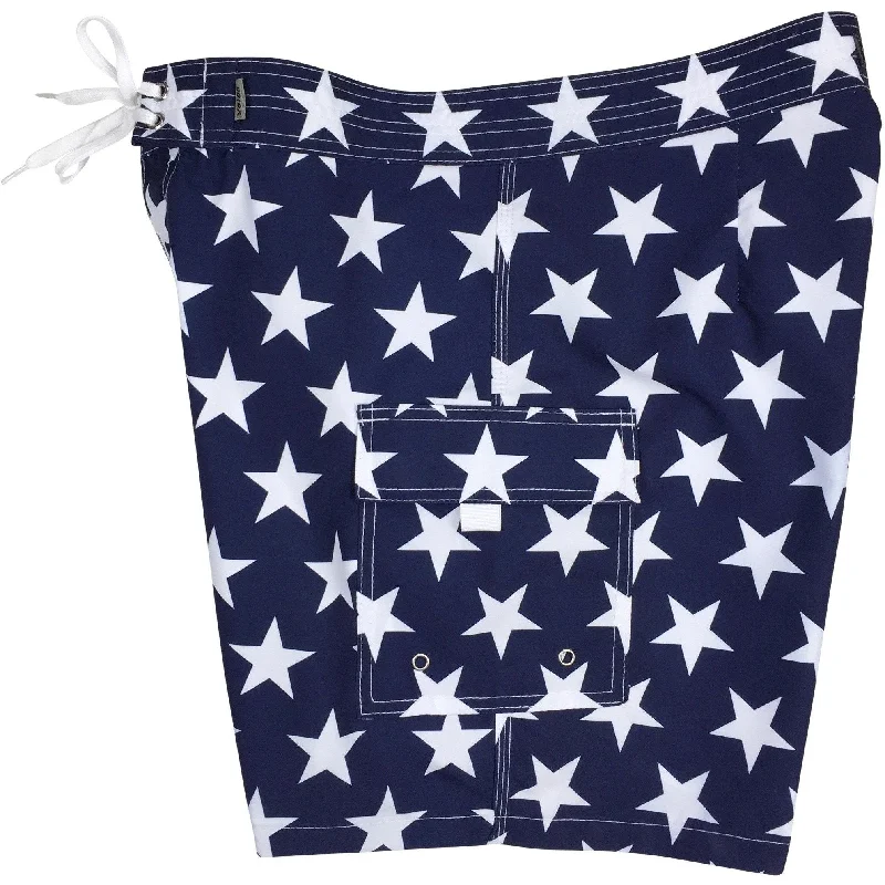 Innovative Design Star Struck" Mens Board Shorts w/ Dual Cargo Pockets.  17.5" Outseam / 5" Inseam (Navy)