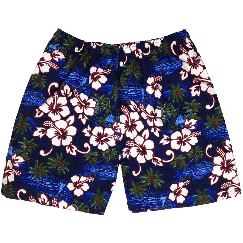 "State of Mind" Mens (6.5" Inseam / 19" Outseam) Swim Trunks (Navy)