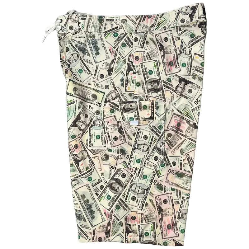 Warm Atmosphere "Stimulus Check" Double Cargo Pocket Board Shorts (Select Custom Outseam 22" - 27")