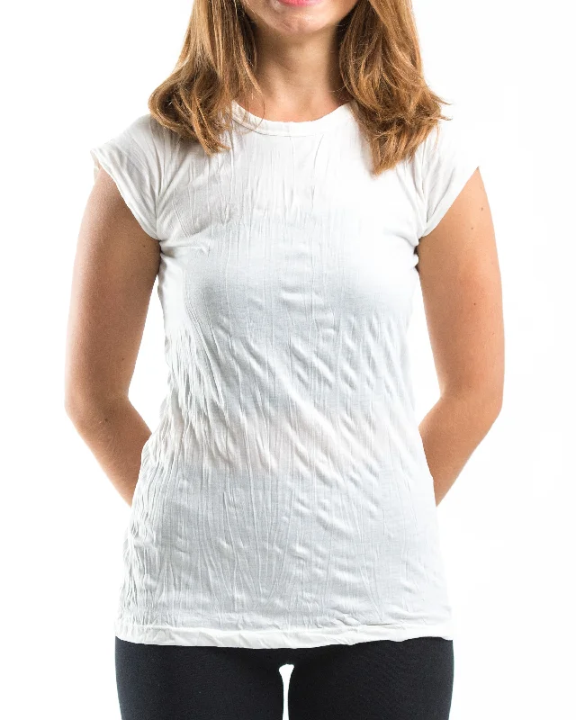 Fashion Selection Womens Solid Color T-Shirt in White