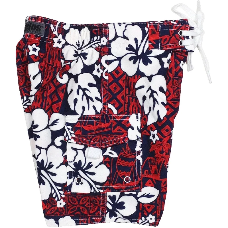 "Tiki Village" (Red) Toddler Board Short