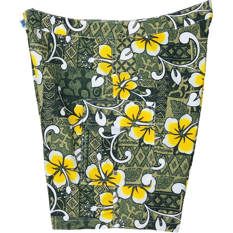 Comfortable And Simple "Top Dog" (Olive) Womens Board/Swim Shorts - 11"