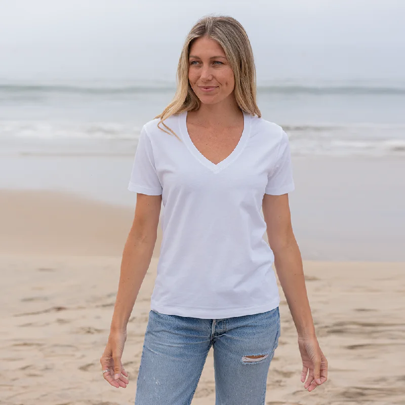 Fashionable And Versatile Womens Short Sleeve V-neck